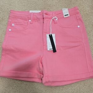 Judy Blue Vibrant Pink Denim Shorts